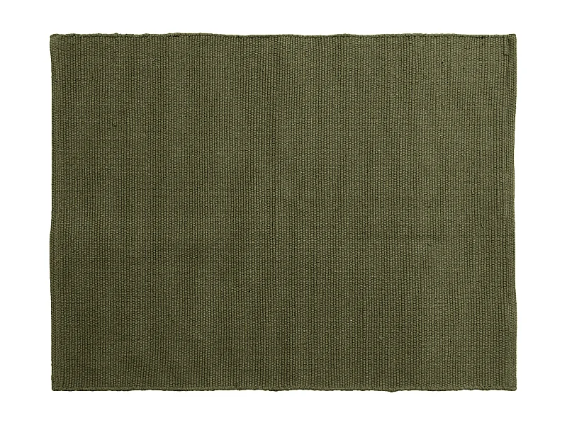 Tapis rectangulaire 130x170 cm pur coton collection MOOREA vert kaki