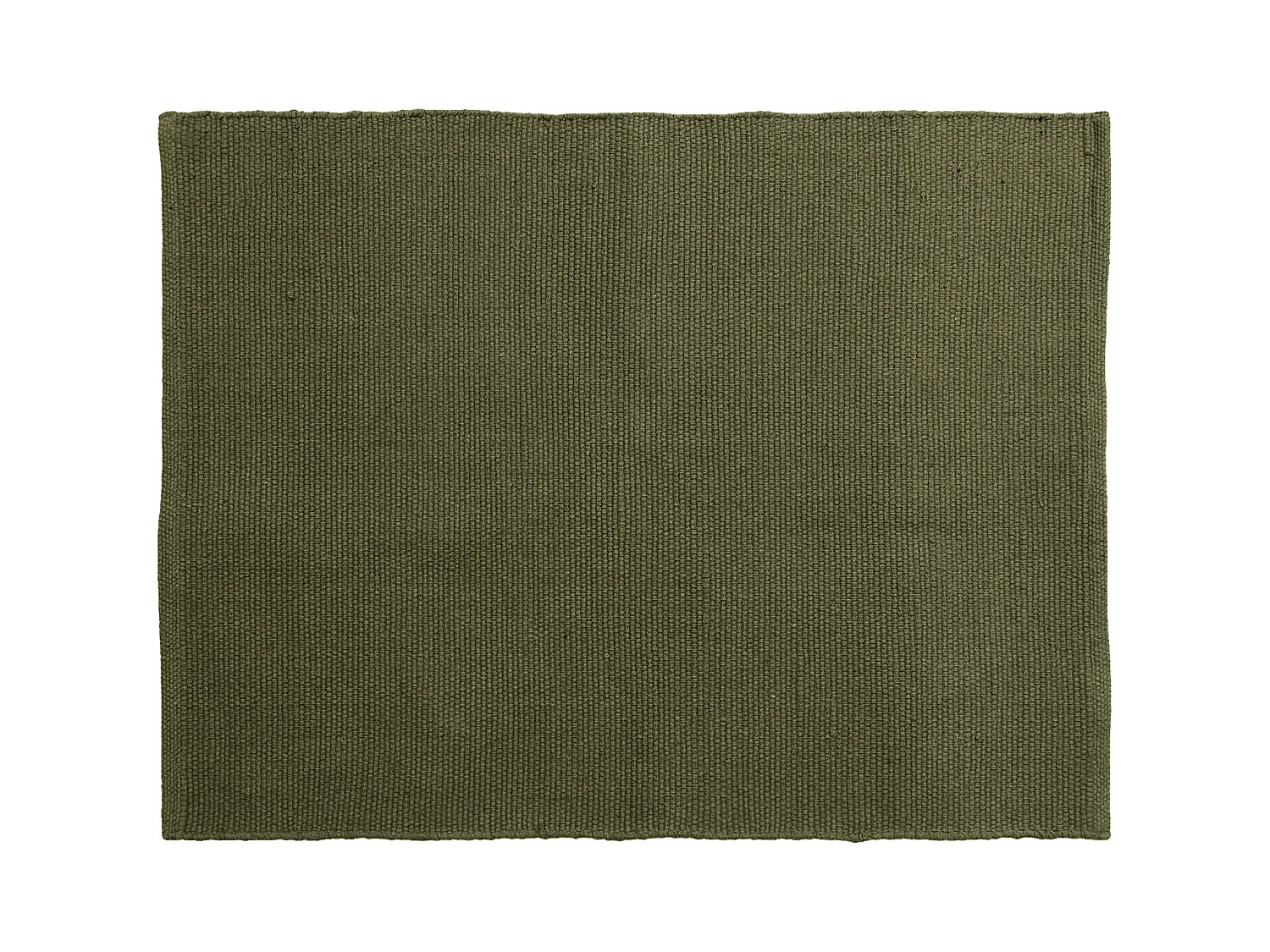 Tapis rectangulaire 130x170 cm pur coton collection MOOREA vert kaki