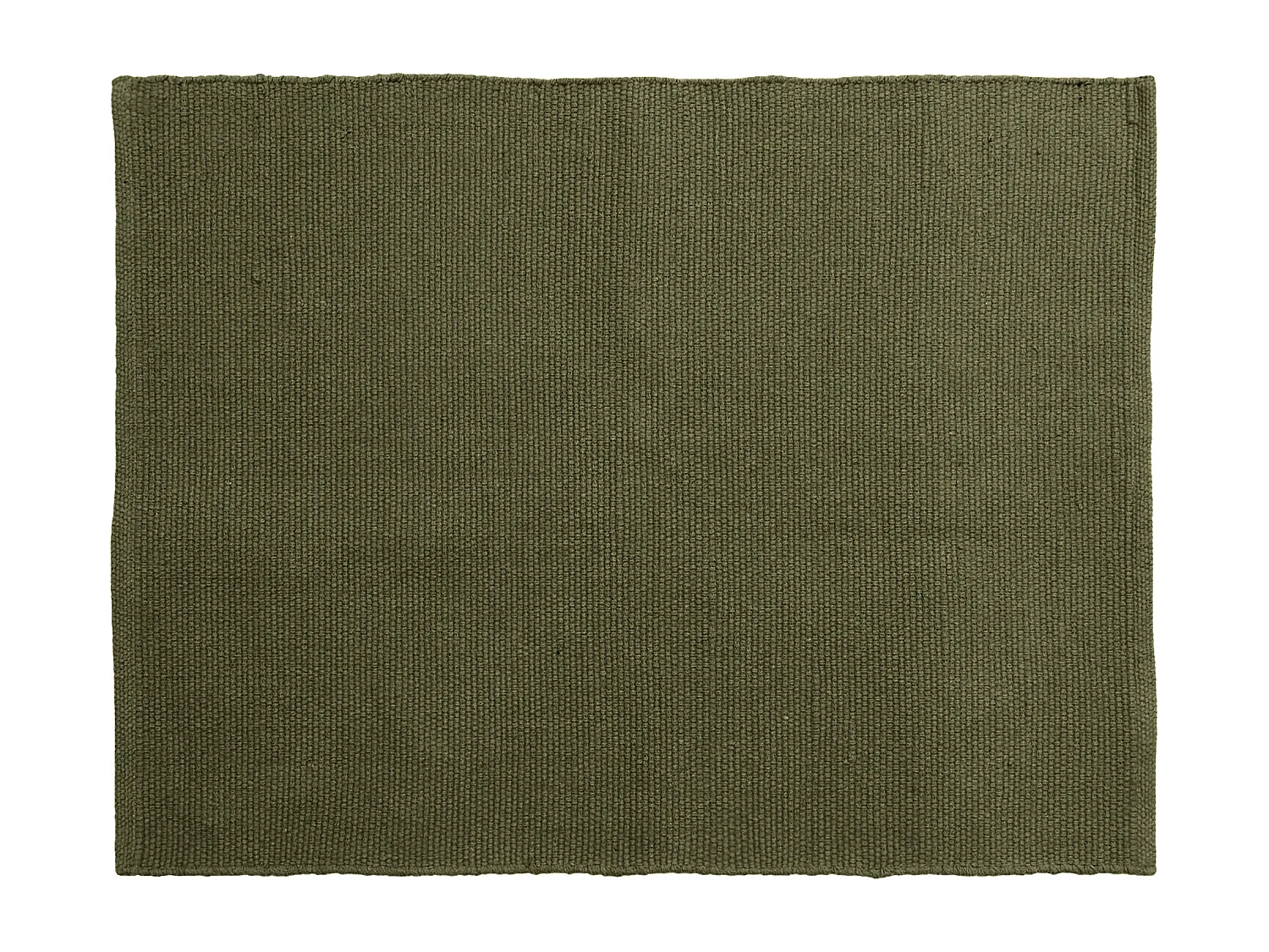 Tapis rectangulaire 130x170 cm pur coton collection MOOREA vert kaki