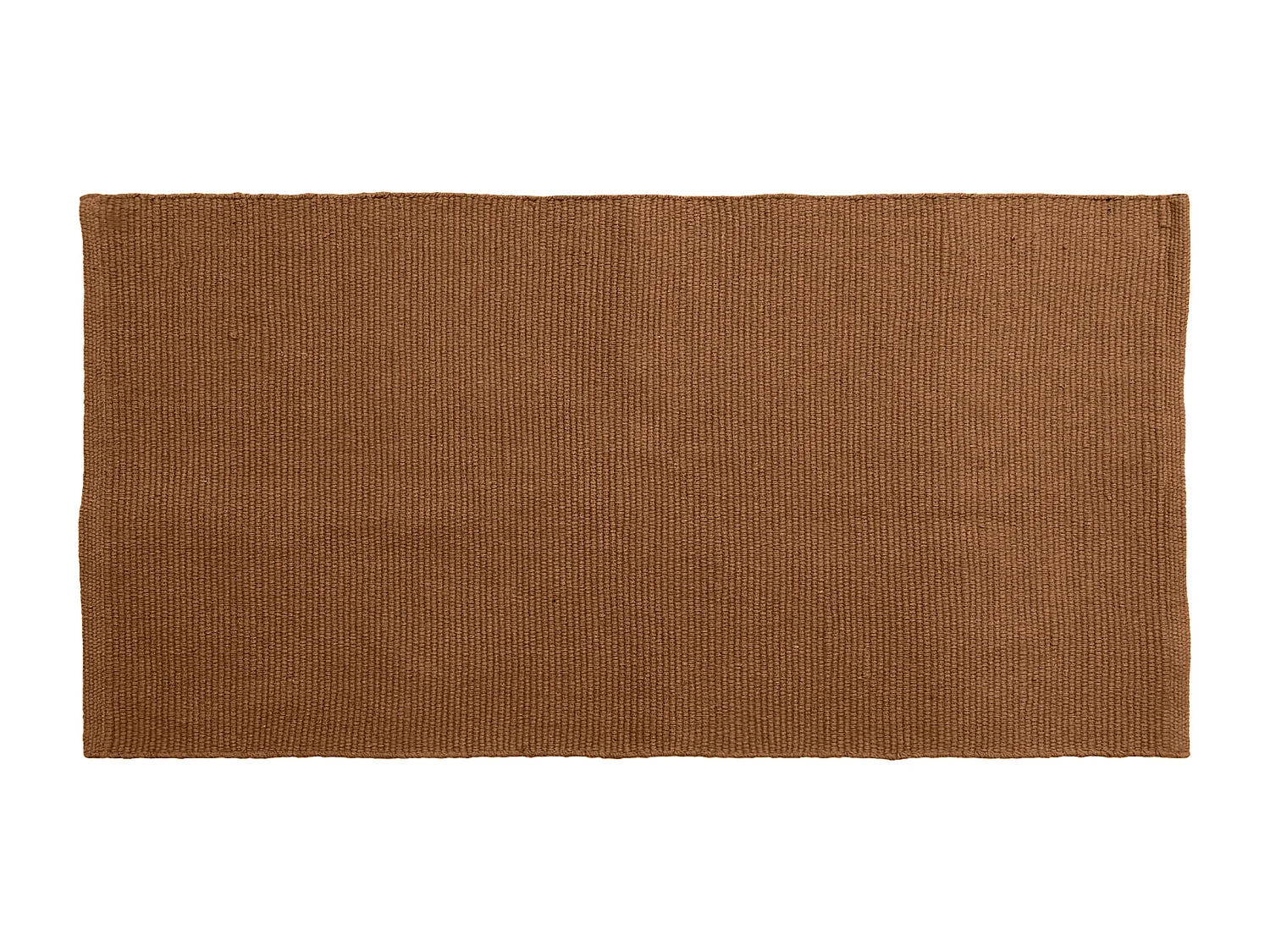 Tapis rectangulaire 70x140 cm pur coton MOOREA marron terre cuite