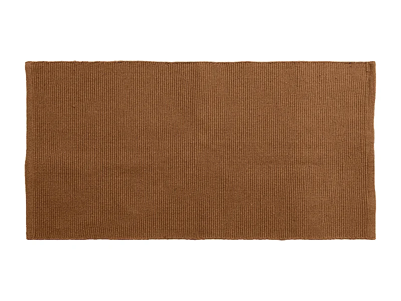 Tapis rectangulaire 70x140 cm pur coton MOOREA marron terre cuite