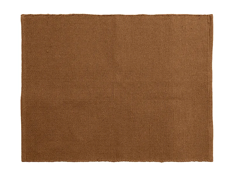 Tapis rectangulaire 130x170 cm pur coton MOOREA marron terre cuite