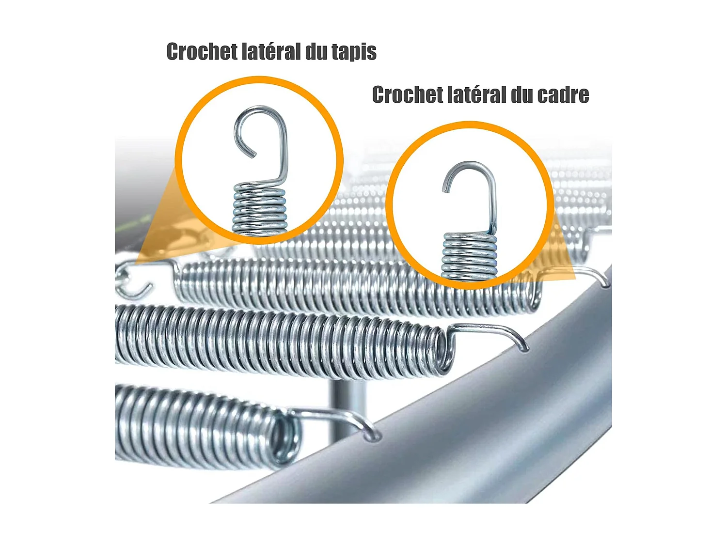 Lot de 20 Ressorts de Trampoline, Ressorts en Acier Galvanisé Robuste, avec Outil de Traction en T, Kit de Remplacement de Trampoline Antirouille, 14CM
