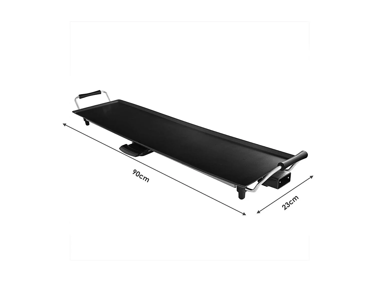 Plancha Electrique Antiadhésive 90X23CM avec 6 Spatules,1800W-230V,50HZContrôle de Thermostat Adjustable 5 Niveaux,Tiroir Collecteur d’Huile