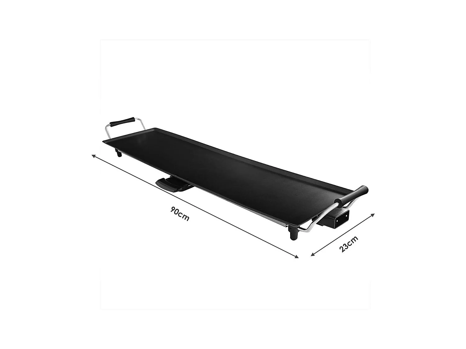 Plancha Electrique Antiadhésive 90X23CM avec 6 Spatules,1800W-230V,50HZContrôle de Thermostat Adjustable 5 Niveaux,Tiroir Collecteur d’Huile