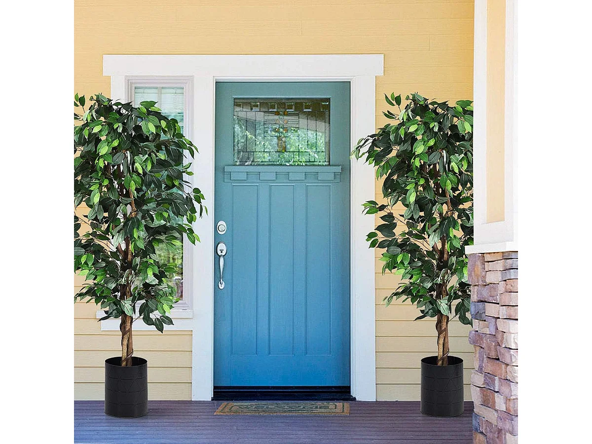 Arbre Artificiel, Plante Artificielle en Pot, Hauteur 180cm,1008 Feuilles et Tige Naturelle, sans Entretien, pour la Décoration de Jardin, Maison, Bureau etc.