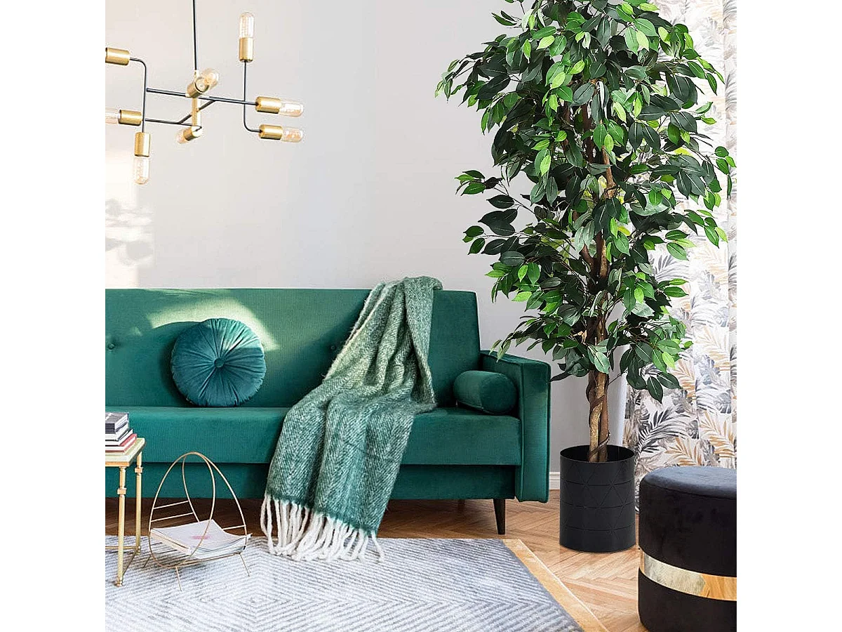 Arbre Artificiel, Plante Artificielle en Pot, Hauteur 180cm,1008 Feuilles et Tige Naturelle, sans Entretien, pour la Décoration de Jardin, Maison, Bureau etc.