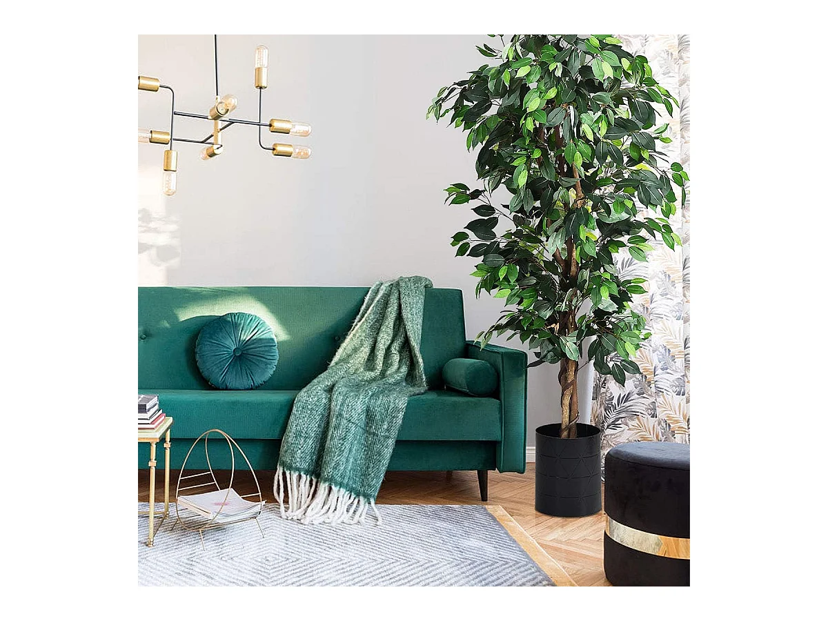 Arbre Artificiel, Plante Artificielle en Pot, Hauteur 180cm,1008 Feuilles et Tige Naturelle, sans Entretien, pour la Décoration de Jardin, Maison, Bureau etc.