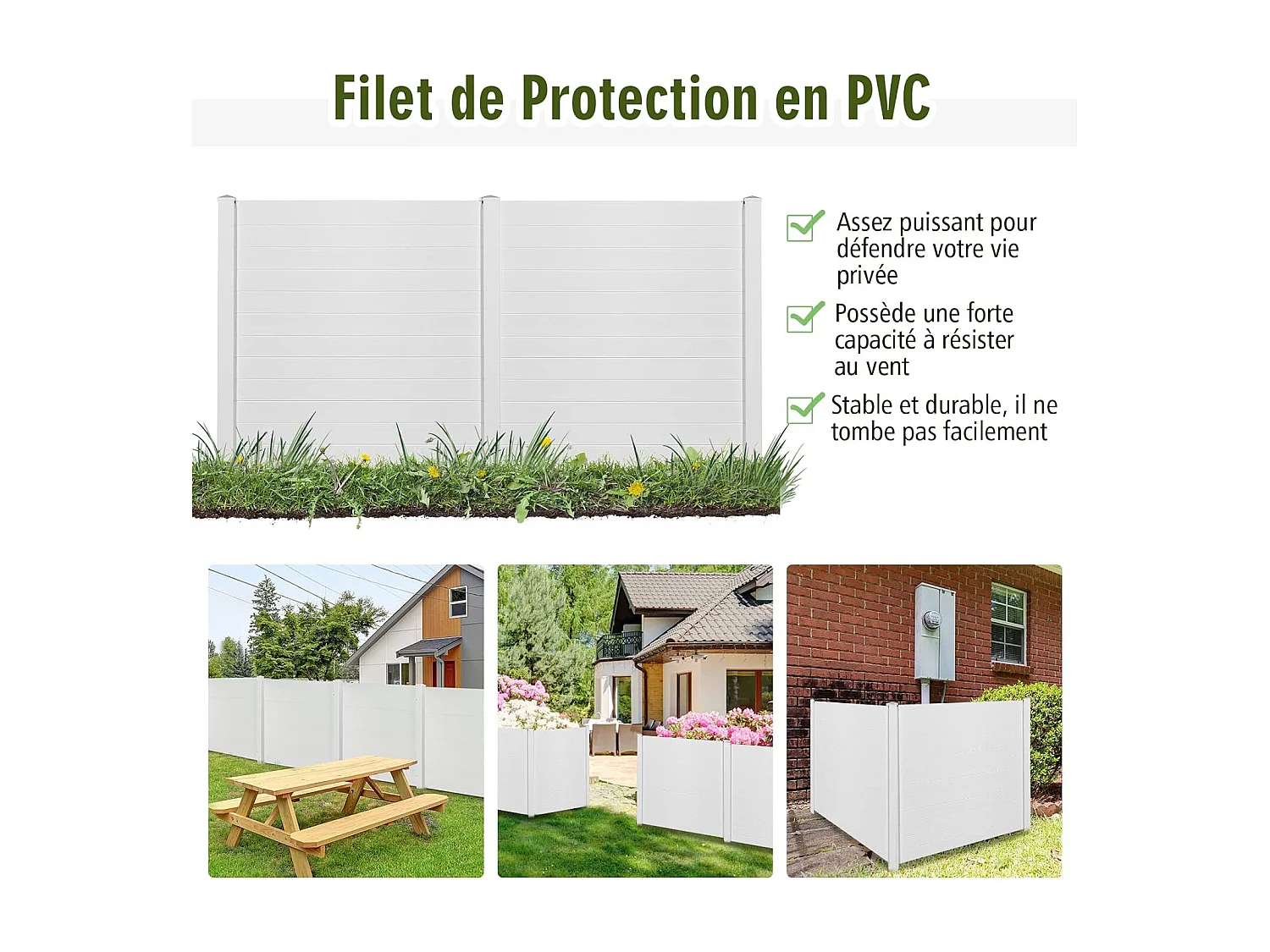 Brise-Vue pour Balcon Couverture Écran Jardin, Clôture Décorative Extensible et Autoportante, 2 Panneaux pour Jardin et Terrasse