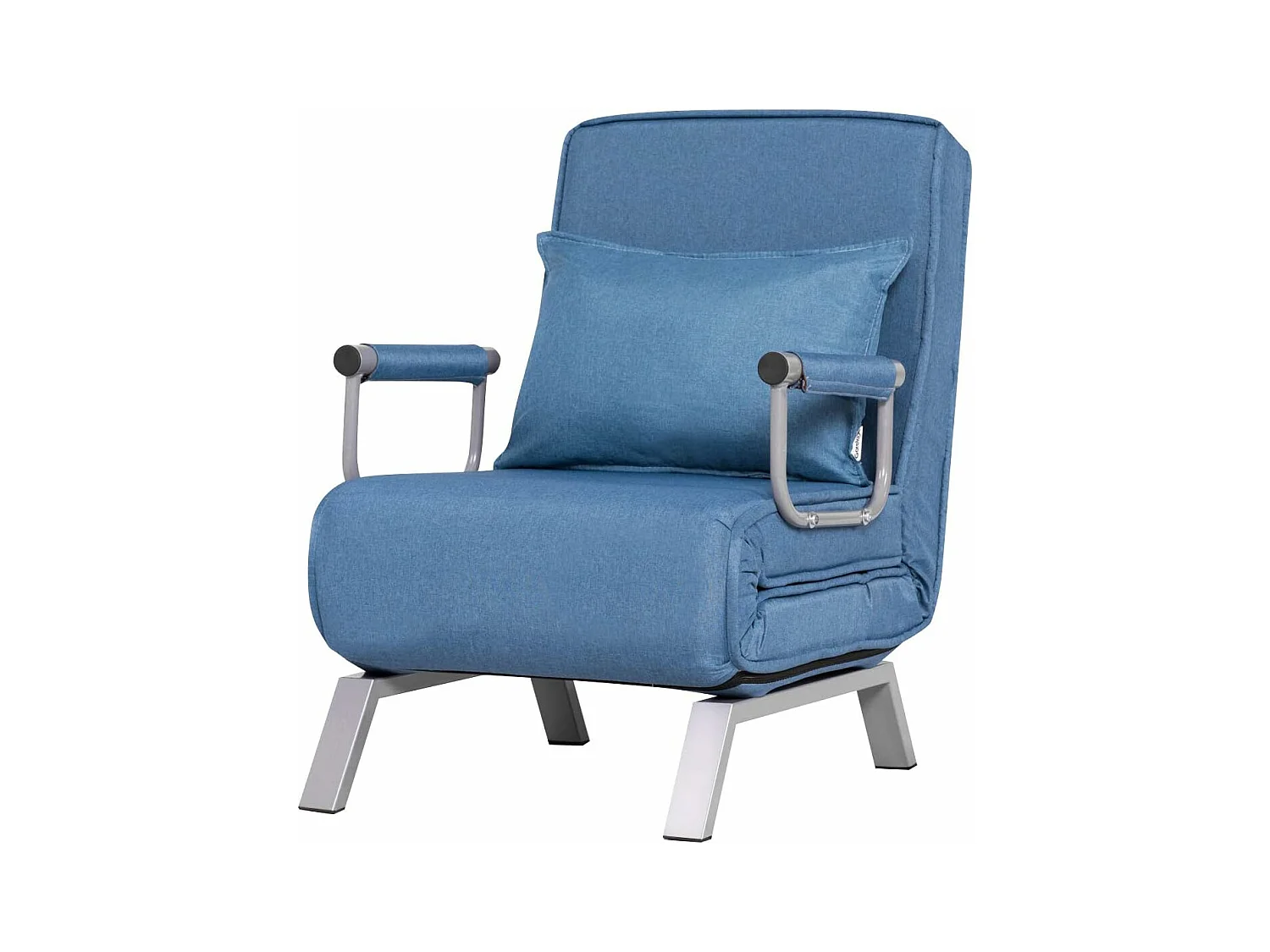 Fauteuil Convertible Canapé Lit Scandinave Déhoussable Rembourée d'Eponge aevc Oreiller Surface en Tissu et velours Doux 186 x 60 x 25CM