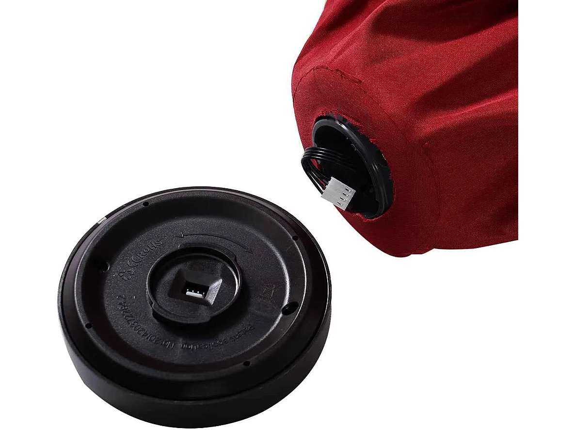 Tuinparasol Dia 300 CM/Offset en Kantelbare Tuinparasol met 24 LED, Wijnrood