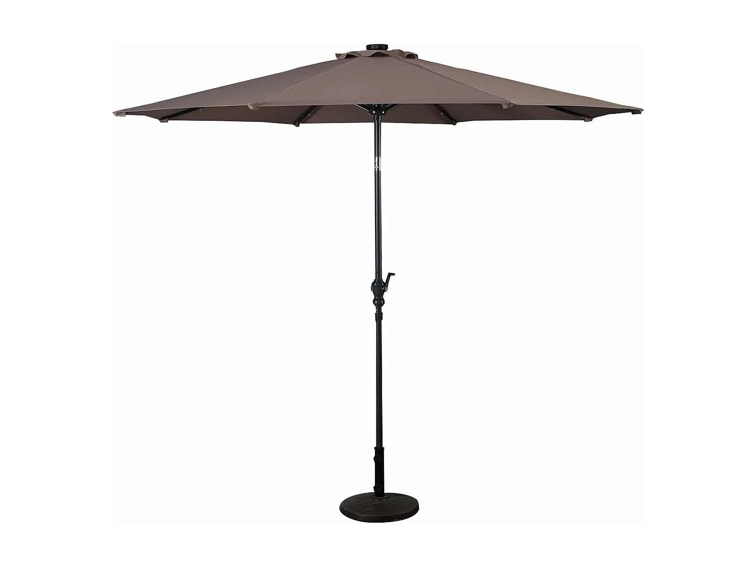 Parasol de Jardin Dia 300 CM/Parasol Déporté et Inclinable de Jardin avec 24 LED Marron