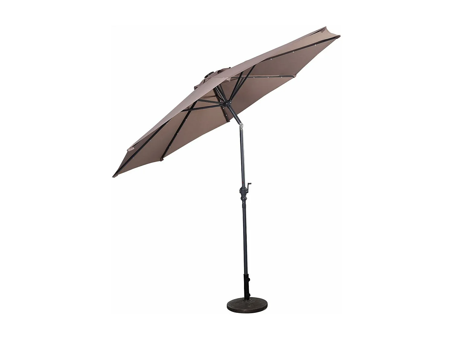 Parasol de Jardin Dia 300 CM/Parasol Déporté et Inclinable de Jardin avec 24 LED Marron