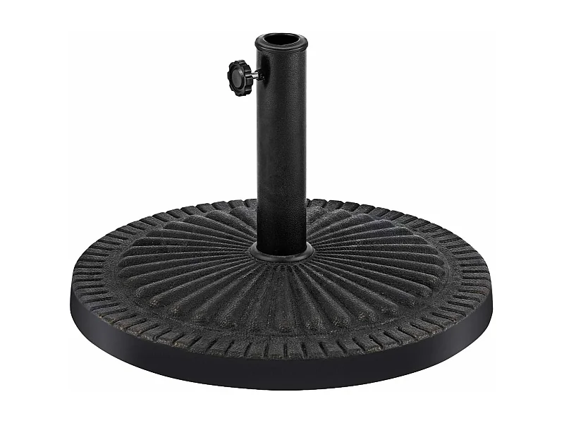 Pied de Parasol Beton φ49,5CM 15 KG, Pied de Parasol en Résine avec Bouton Rotatif, Résistant aux Intempéries, pour Poteaux de Parasol 35/48 mm