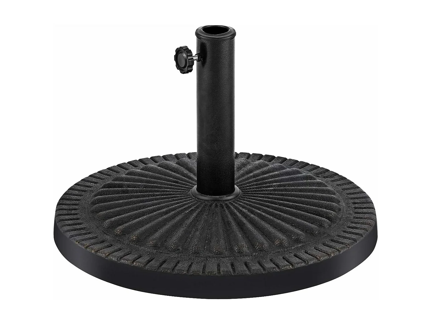 Pied de Parasol Beton φ49,5CM 15 KG, Pied de Parasol en Résine avec Bouton Rotatif, Résistant aux Intempéries, pour Poteaux de Parasol 35/48 mm