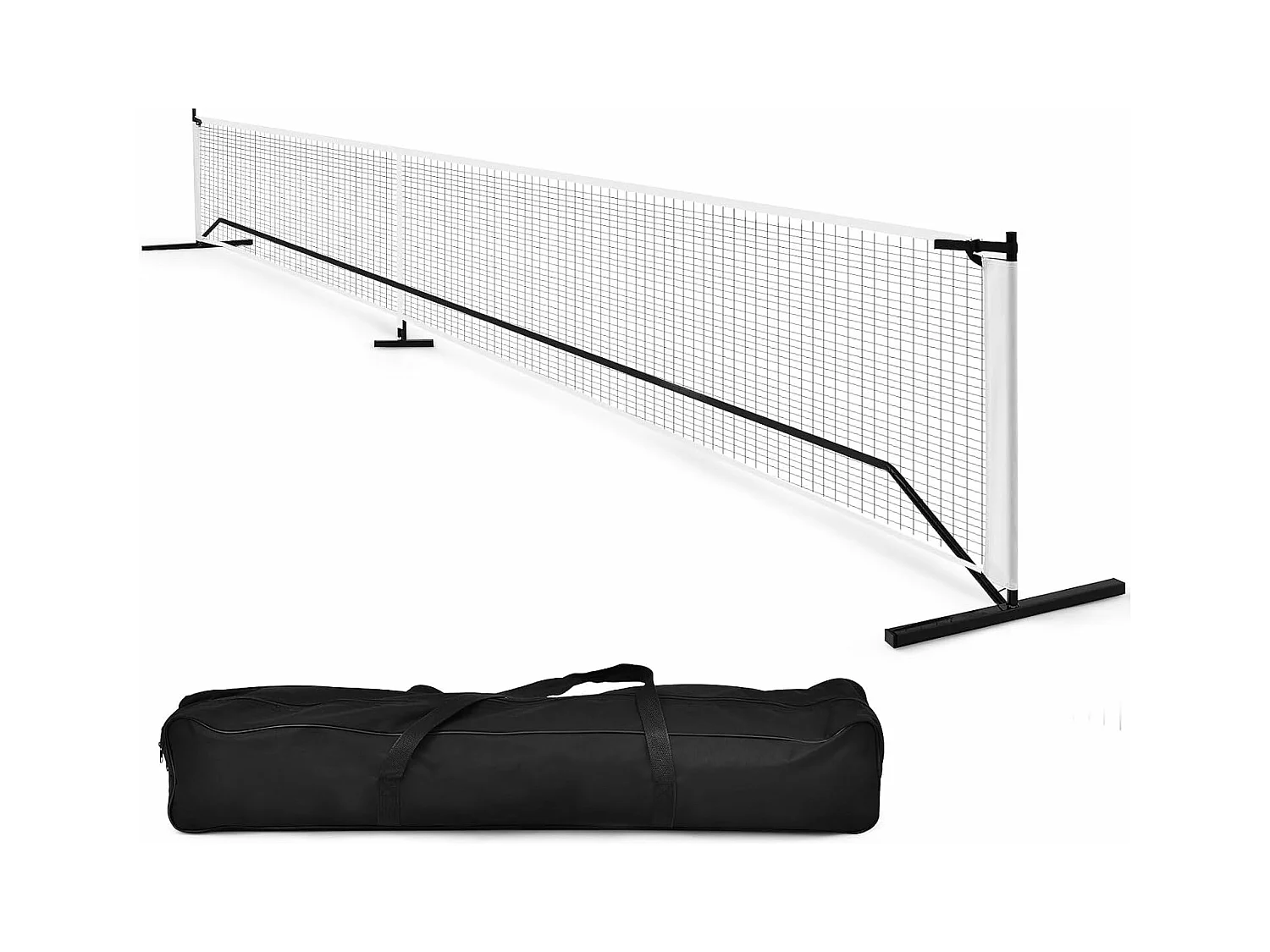 Filet de Pickleball Portable de 670 x 92 cm Tuyaux Métalliques, Filet Badminton Exterieur en Plastique et vinyle avec Sac de Transport en Oxford, pour Intérieur/Extérieur