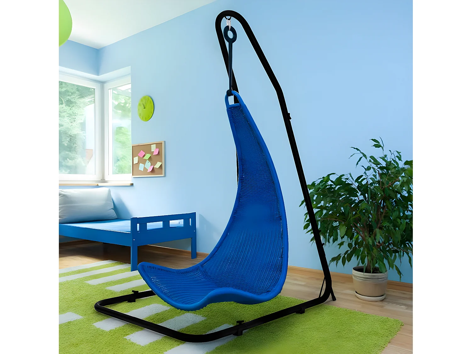 Support hamac stable Support pour fauteuil suspendu Hauteur ajustable charge max 150kg anti-rouille