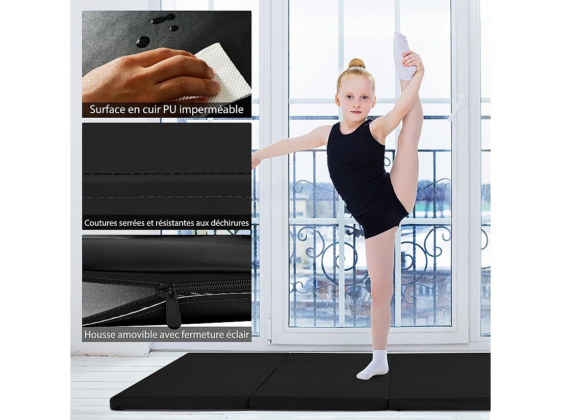 Tapis De Gymnastique Tapis De Yoga Pliant Tapis Musculation Matelas Gymnastique 180x60x4cm - Accessoire De Sport