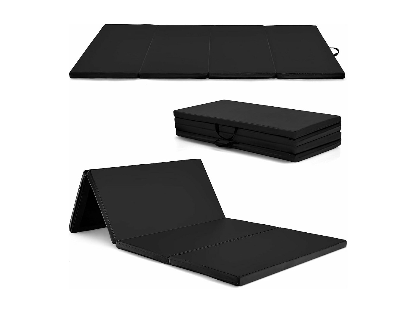 BeMaxx Tapis De Fitness Extra Épais 183x61cm Avec Sangle De Transport - Noir