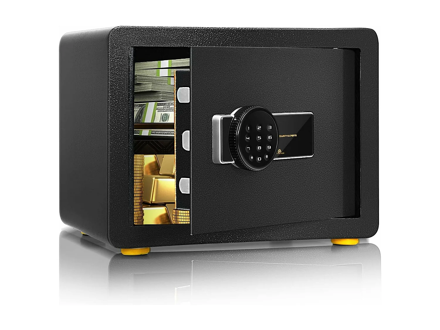 Coffre-fort de Sécurité Électronique avec Clavier Numérique, 2 Clés,Système d'Alarme,40 x 30 x 31 CM (L x l x H)