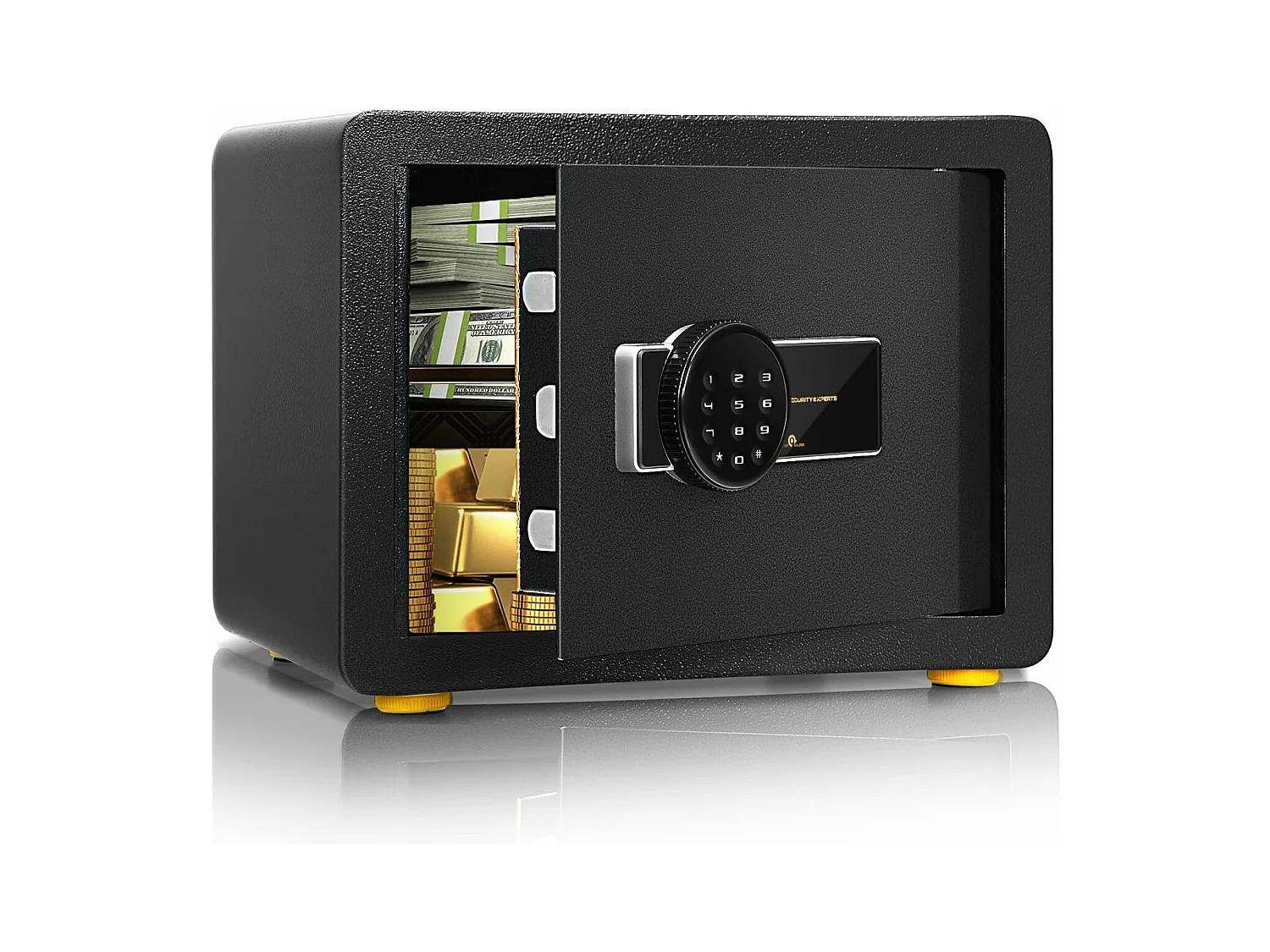 Elektronische veiligheidskluis met digitaal toetsenbord, 2 sleutels, alarmsysteem, 40 x 30 x 31 CM (L x B x H)