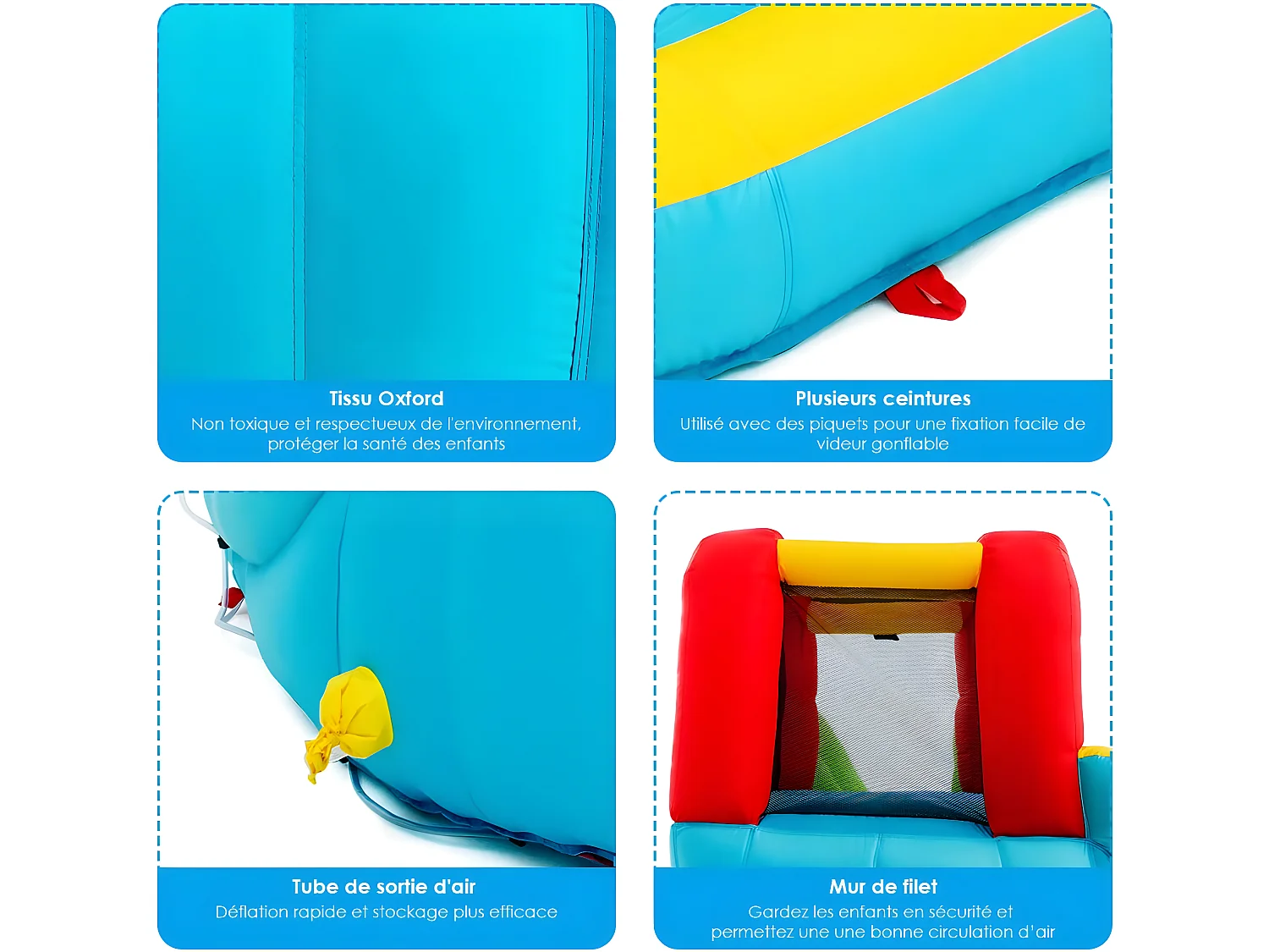 Aire de Jeux Gonflable Grande avec Toboggan Aquatique de Piscine en Plein Air pour Enfants 400 x 335 x 230 CM avec Souffleur 680W