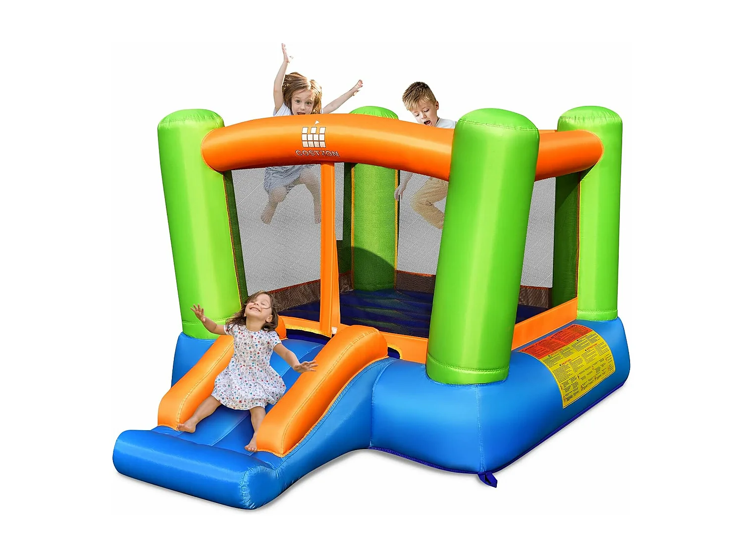 Château Gonflable avec Trampoline et Toboggan/Trampoline Gonflant Extérieur pour Enfants, 250 x 195 x 141 cm (sans gonfleur)