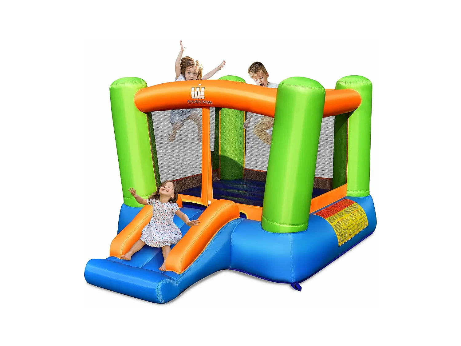 Château Gonflable avec Trampoline et Toboggan/Trampoline Gonflant Extérieur pour Enfants, 250 x 195 x 141 cm (sans gonfleur)