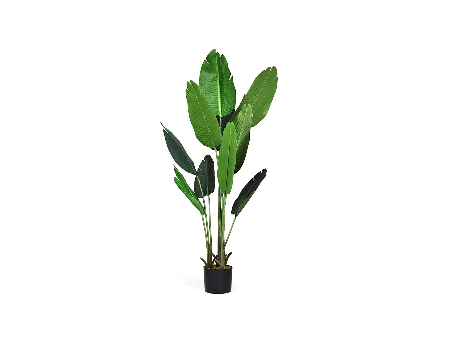 Plante Artificiel Bananier Avec Pot 160CM, avec 10 Feuilles Tropicales et Tronc en Bois et PE, Idéal pour Jardin, Magasin, Bureau, 160CM