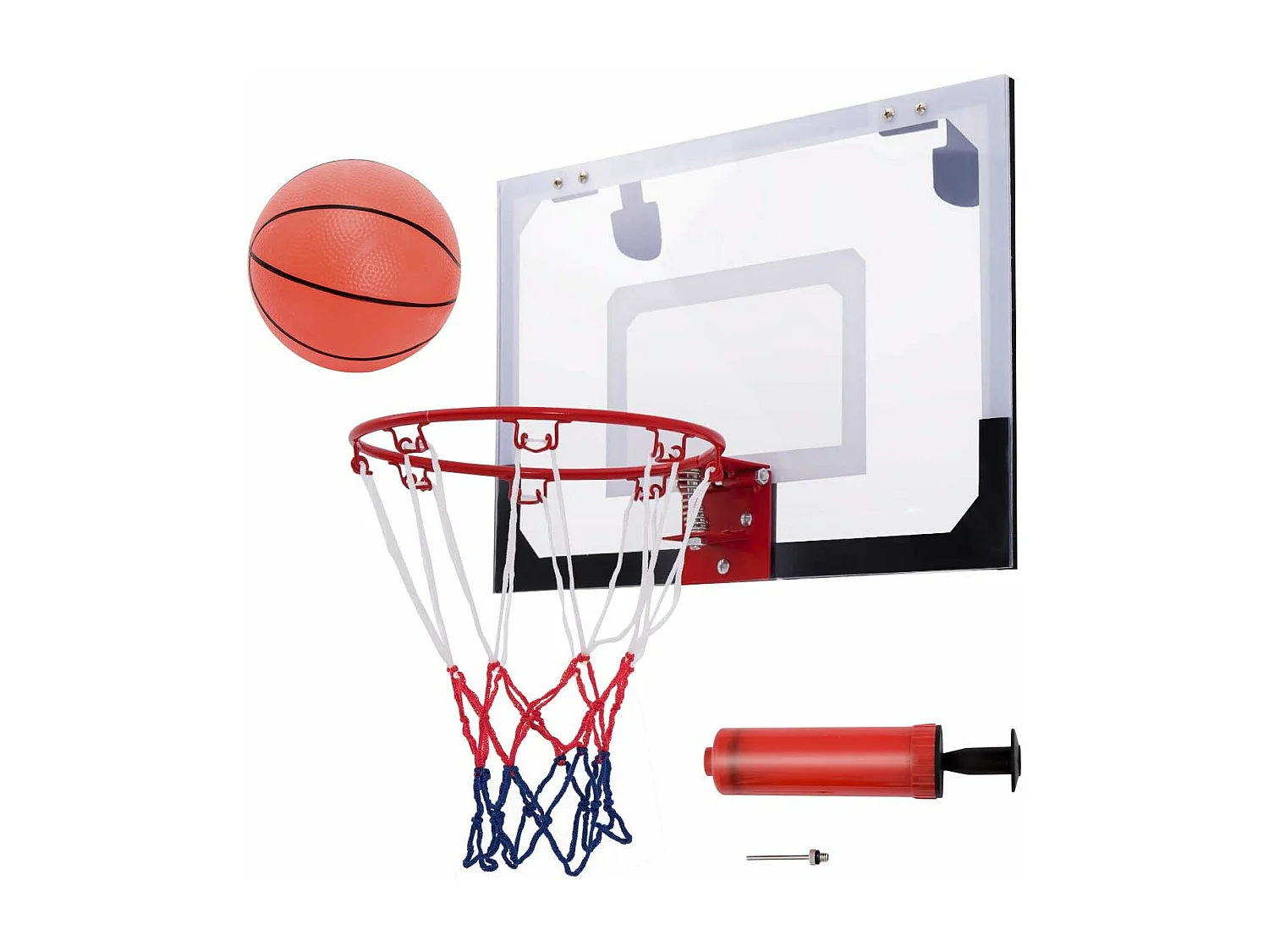 Mini Panier de Basket 46 x 30,5CM Murale avec Basketball,Gonfleur et Aiguille dans Chambre,Salle de jeux