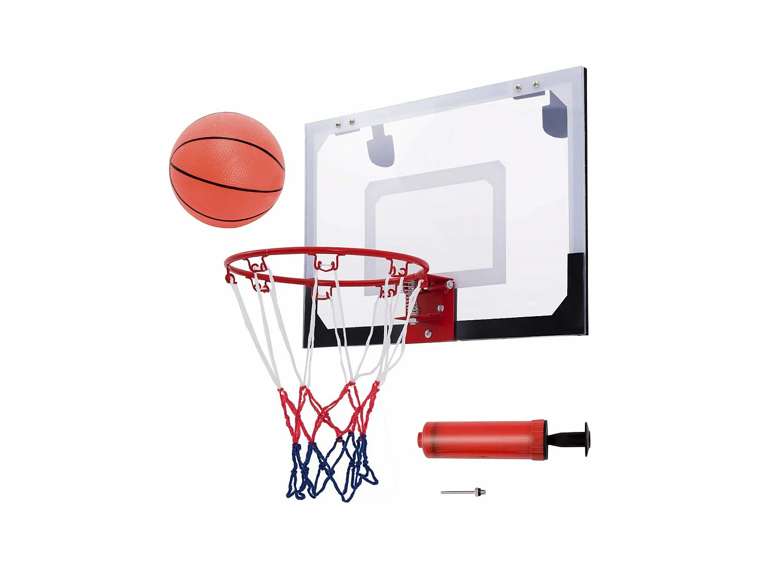 Mini Panier de Basket 46 x 30,5CM Murale avec Basketball,Gonfleur et Aiguille dans Chambre,Salle de jeux