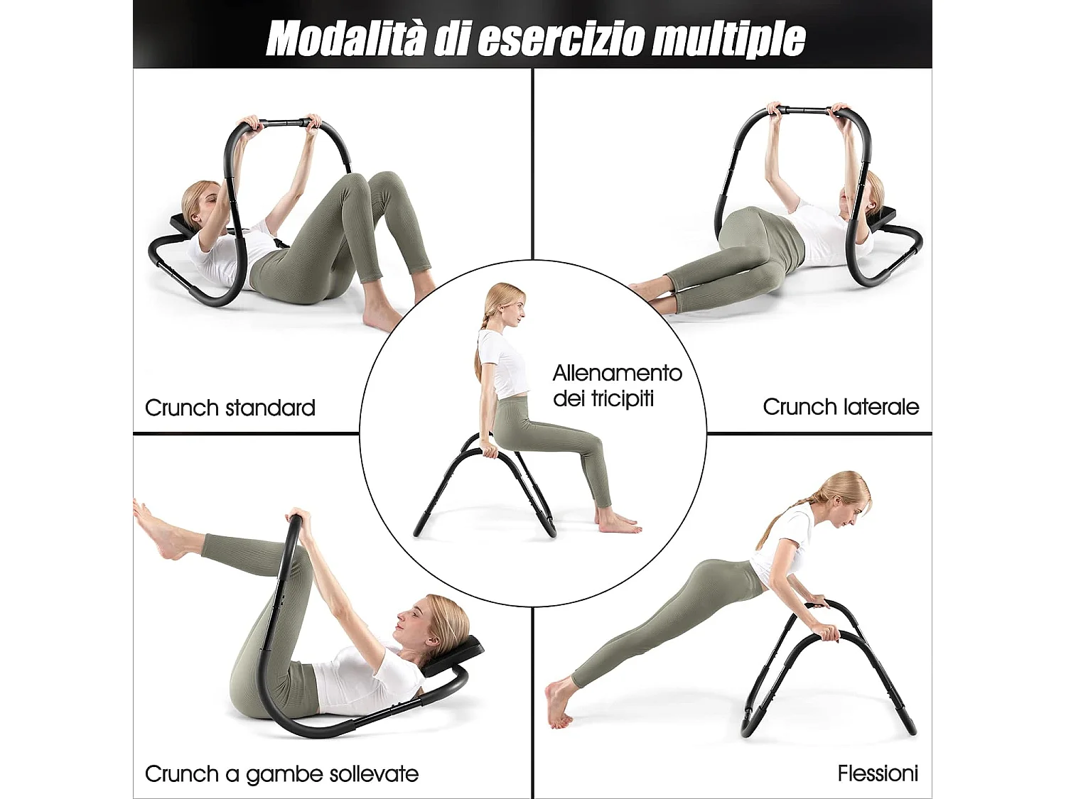 Appareil Abdominaux à Bascule avec Appuie-tête Rembourré Ergonomique et Portable pour Entraînement de Musculation à Domicile