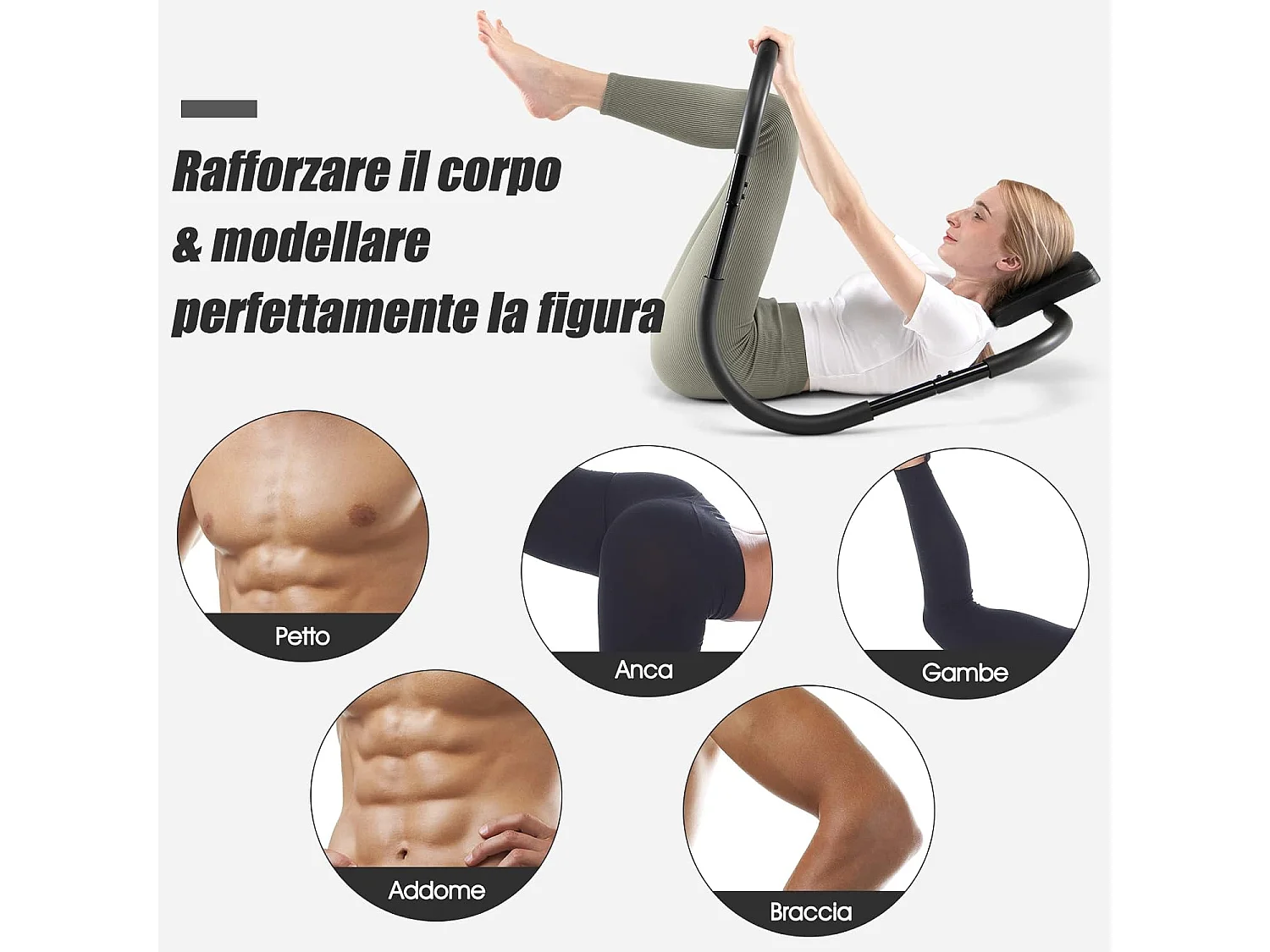 Appareil Abdominaux à Bascule avec Appuie-tête Rembourré Ergonomique et Portable pour Entraînement de Musculation à Domicile