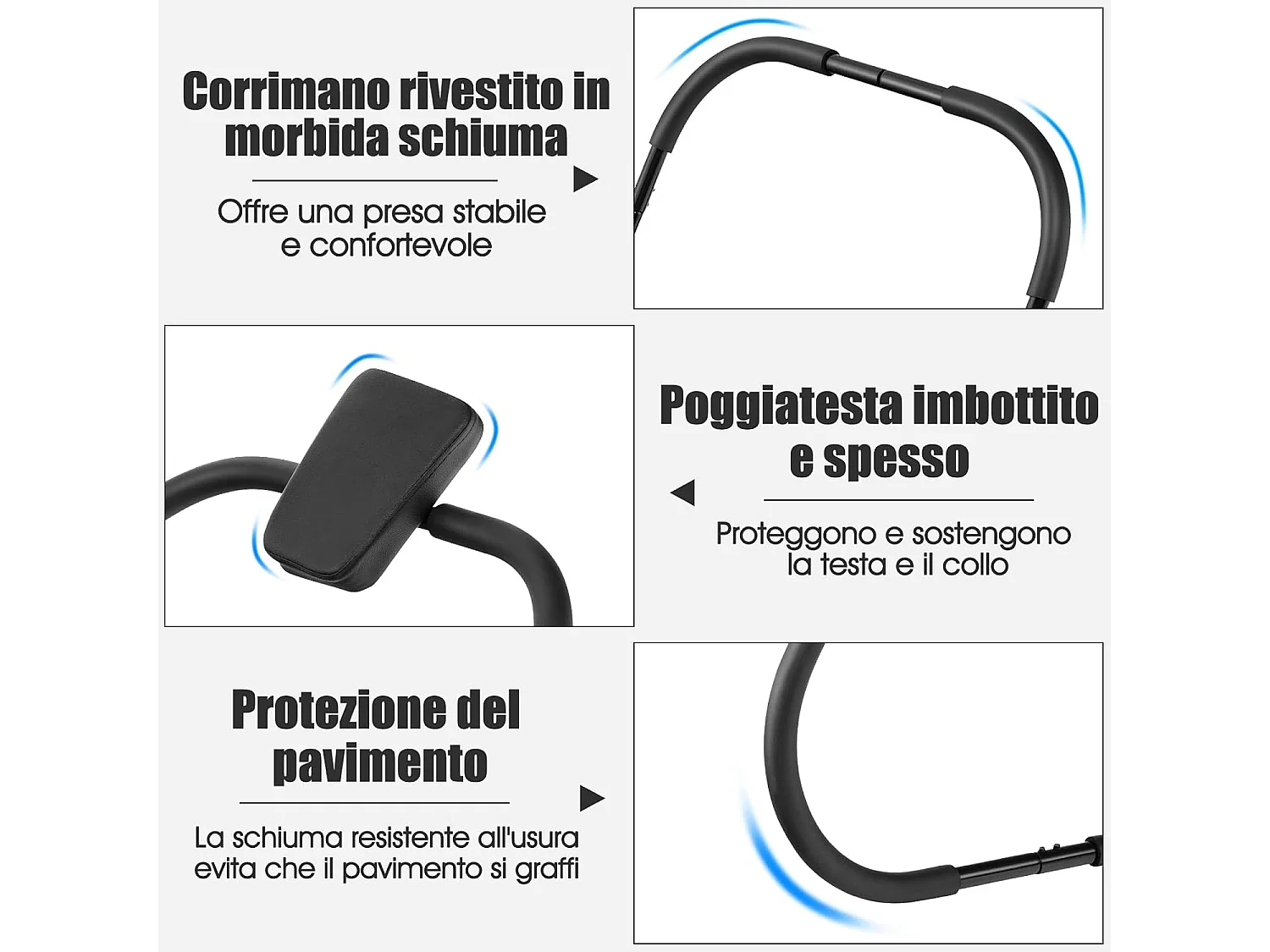 Appareil Abdominaux à Bascule avec Appuie-tête Rembourré Ergonomique et Portable pour Entraînement de Musculation à Domicile