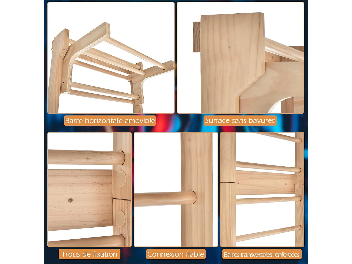 Espalier Suédois, Espalier de Gym Multifonctionnel pour Adulte et Enfant