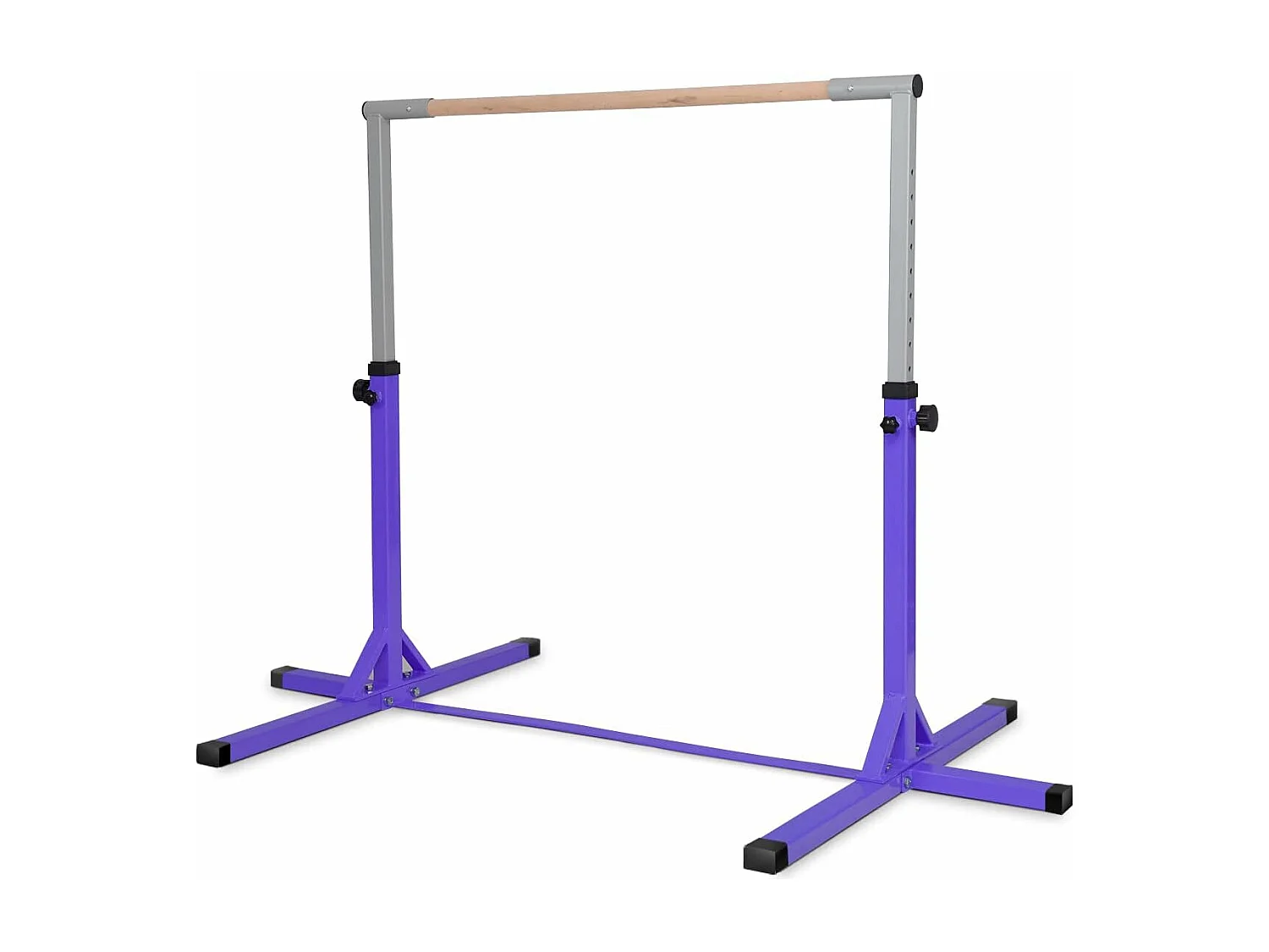 Barre de Gymnastique en Acier Hauteur Réglable de 91 à 150CM Charge 100KG pour Ecole, Maison, Jardin Diamètre 4CM Violet