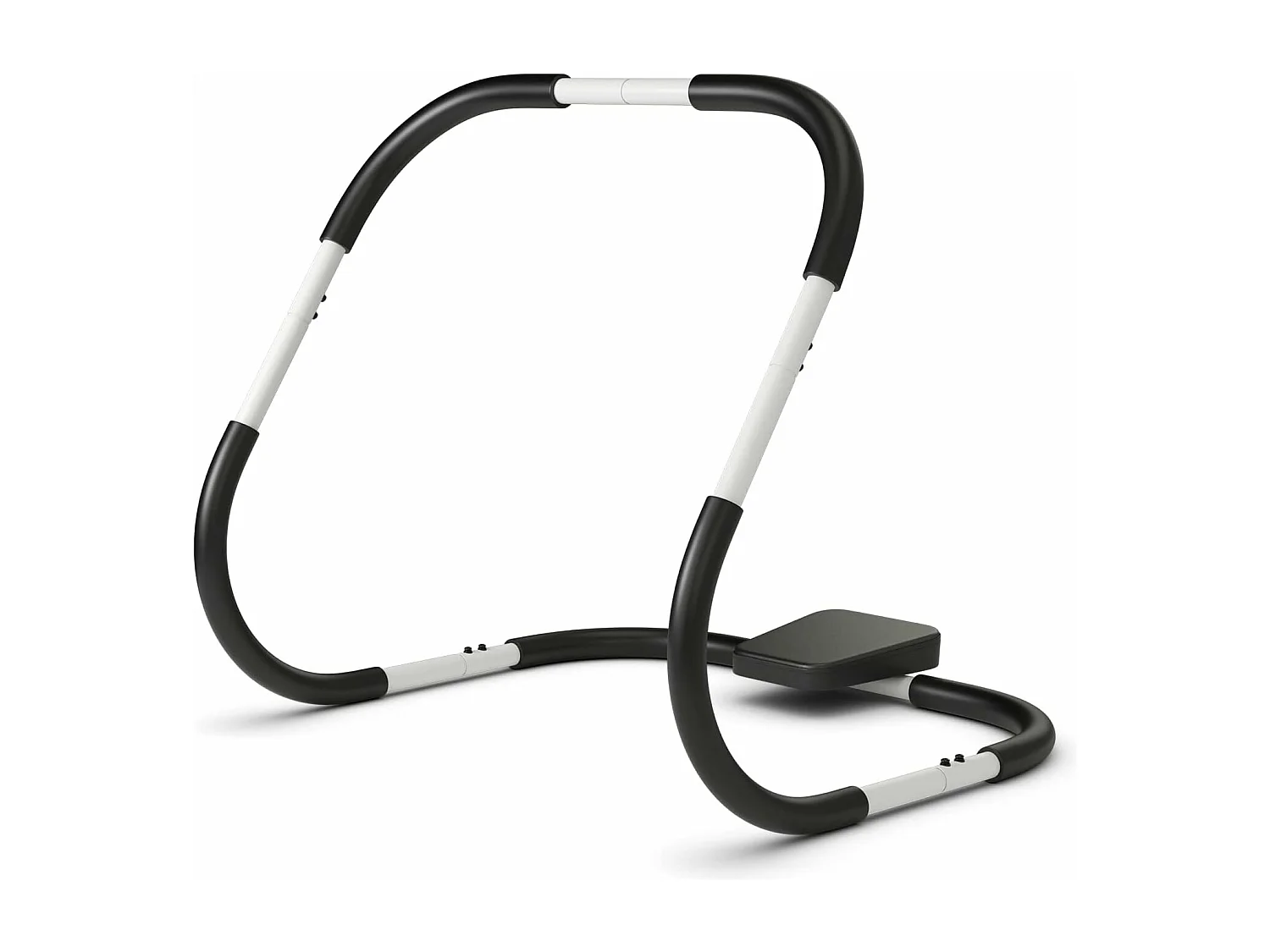 AB Trainer Portable avec Appuie-tête Rembourré Ergonomique Charge 100KG, Appareil Abdominaux à Bascule pour Entraînement de Musculation à Domicile, Noir+Blanc