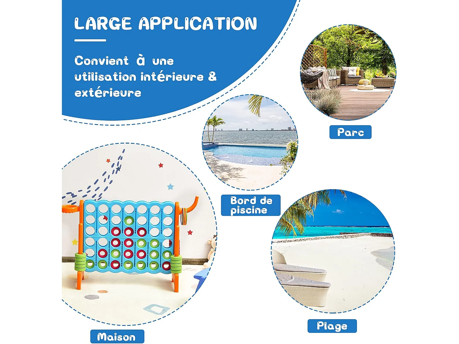 Jeux Puissance 4 Géant 3 en 1 avec Panier de Basket-ball 2 Leviers à Dégagement au Côté 42 Anneaux pour Enfants Orange