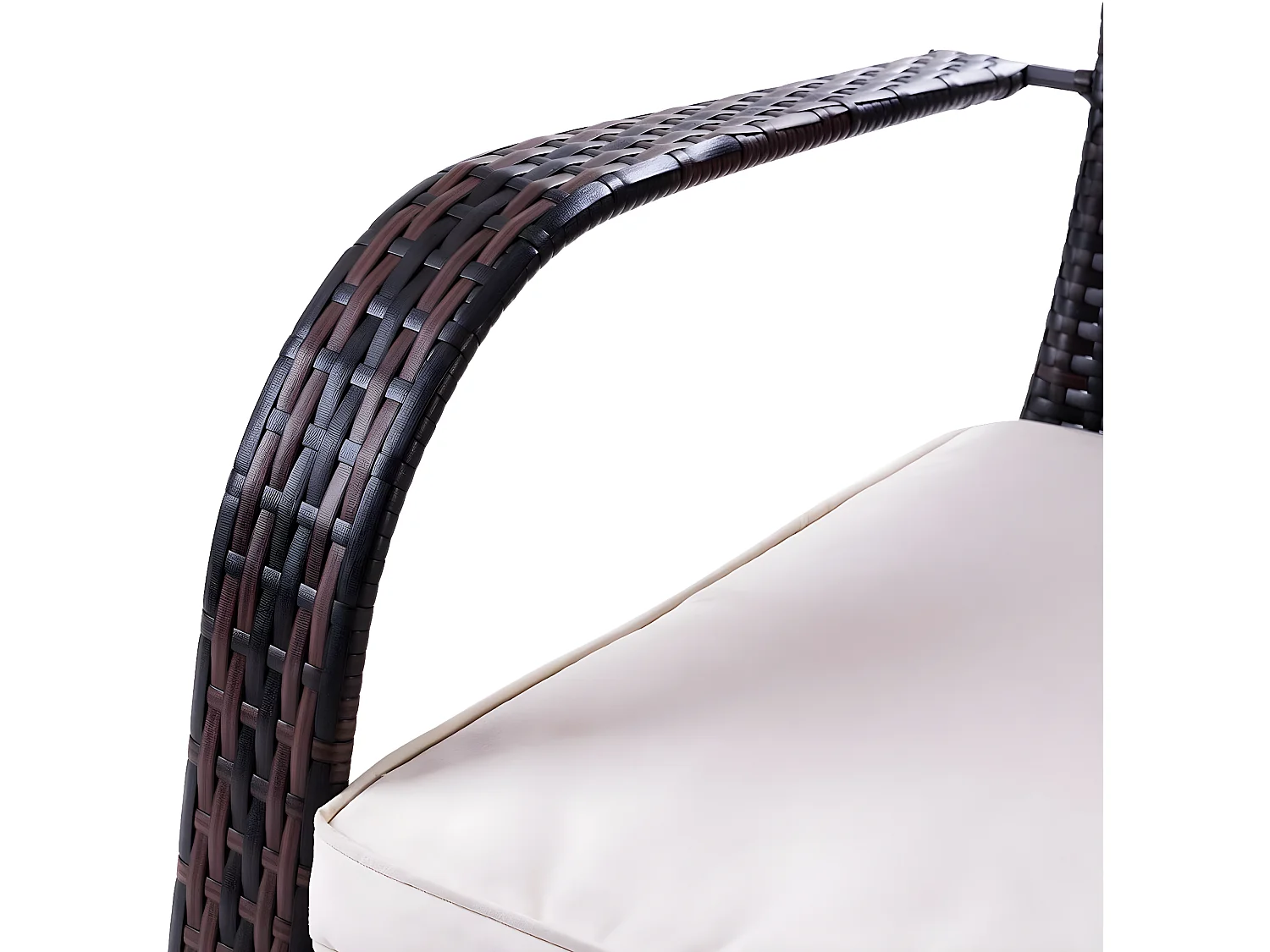 Fauteuil de Jardin en Résine Tressée Marron 78x80x80 CM avec Coussin Lavable pour Jardin Chambre Balcon Salon