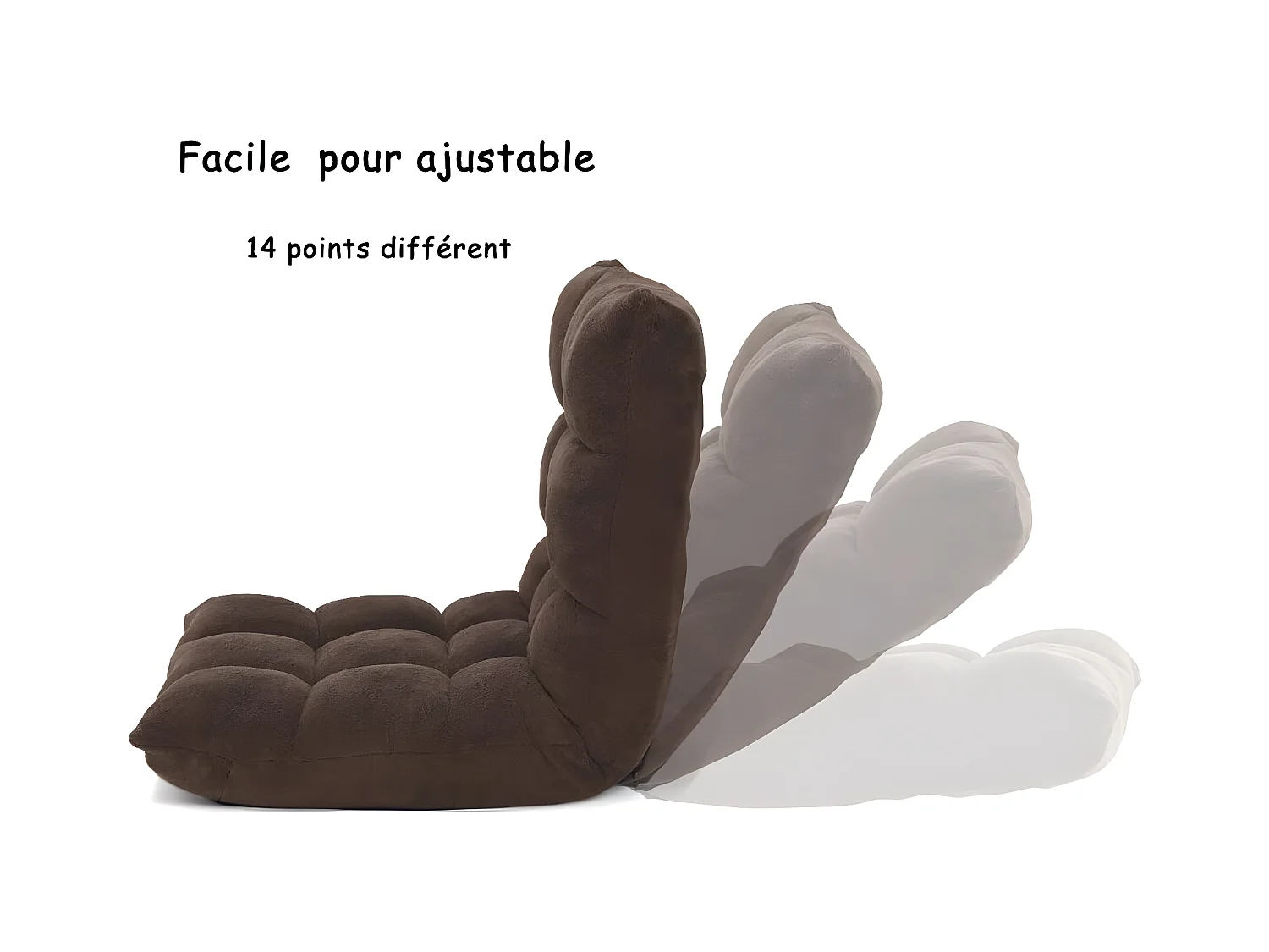 Canapé Paresseux Tatami Pliable Chaise de Plancher Coussin de Chaise de Lit Siège de Sol pour Maison, Bureau 105x56x15 CM(Gris/Café/Noir)