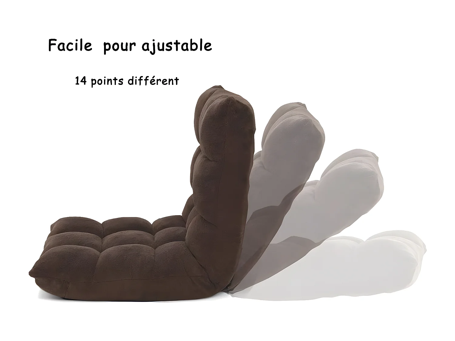 Canapé Paresseux Tatami Pliable Chaise de Plancher Coussin de Chaise de Lit Siège de Sol pour Maison, Bureau 105x56x15 CM(Gris/Café/Noir)