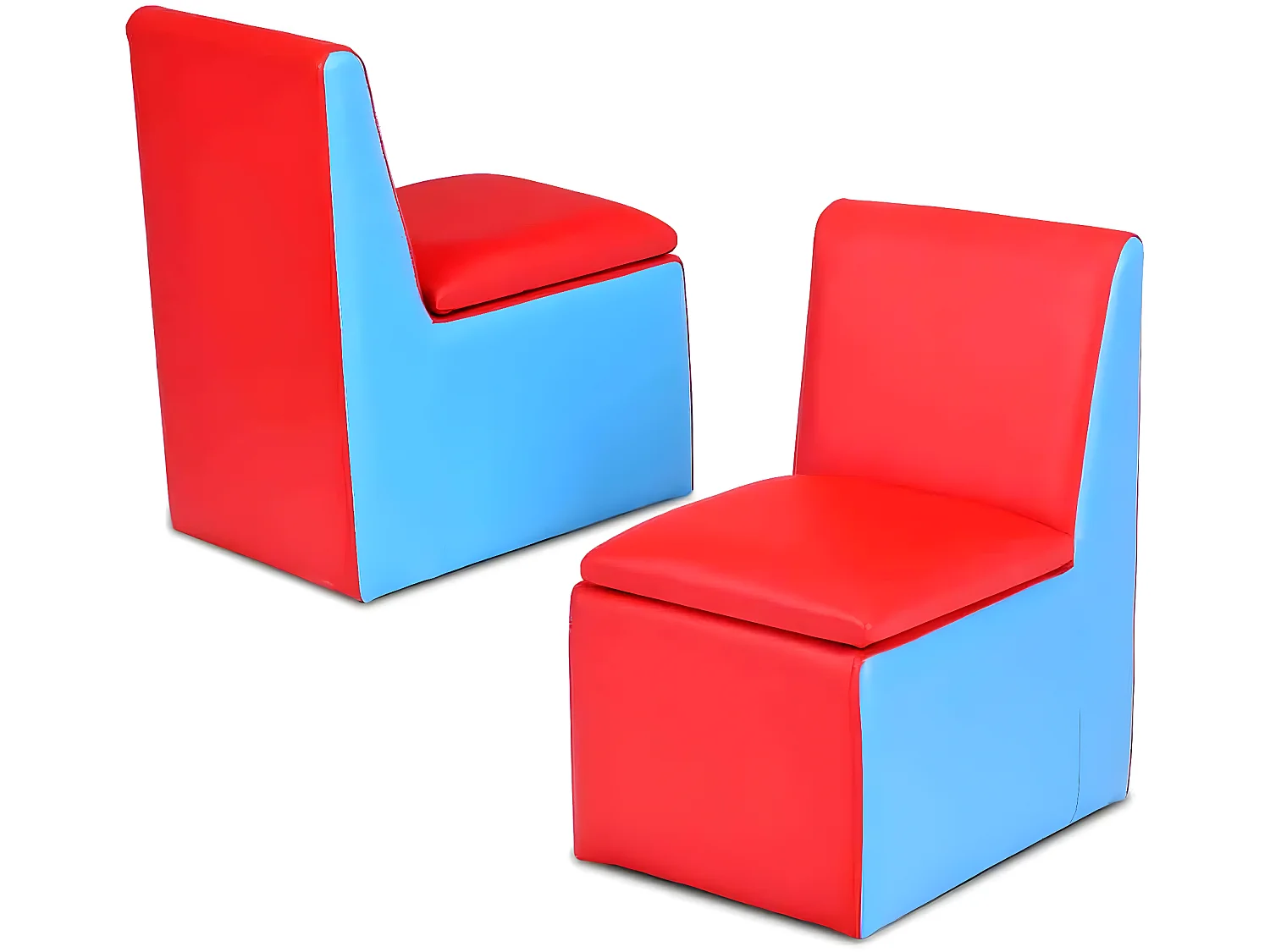 Sofa Enfant canapé lit enfant Ensemble table et chaise Enfants Transformable avec Espace de Stockage Rouge et Bleu