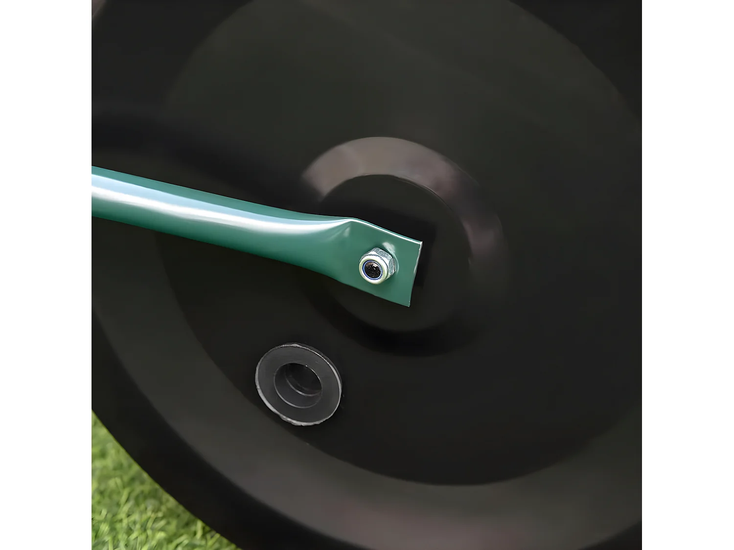 Rouleau à Gazon Jardin 50 x 40 x 123 cm Remplissage Eau ou Sable 60L Noir avec Poignée en U et Bouchon de Vidange Amovible