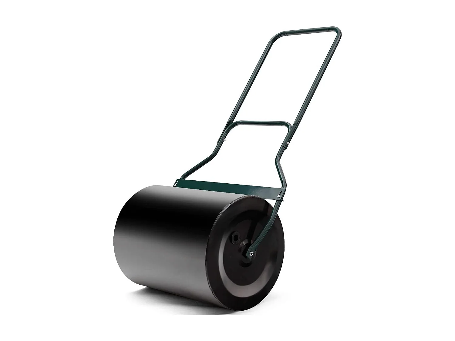 Rouleau à Gazon Jardin 50 x 40 x 123 cm Remplissage Eau ou Sable 60L Noir avec Poignée en U et Bouchon de Vidange Amovible