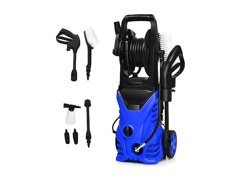 Nettoyeur Haute Pression 140Bar 300L/H avec avec 1 Buse Lotus et 1 Buse Haute Pression, Flexible 5 Mètres contre Punaise de lit Bleu