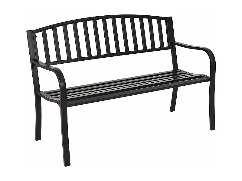 Banc de Jardin Extérieur 3 Personnes Cadre en Métal Charge 240KG pour Pelouse, Terrasse, Véranda, Cour, 127 x 60 x 87CM