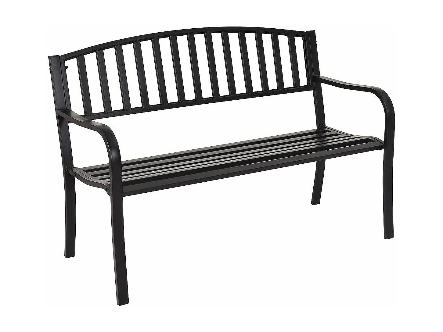 Banc de Jardin Extérieur 3 Personnes Cadre en Métal Charge 240KG pour Pelouse, Terrasse, Véranda, Cour, 127 x 60 x 87CM