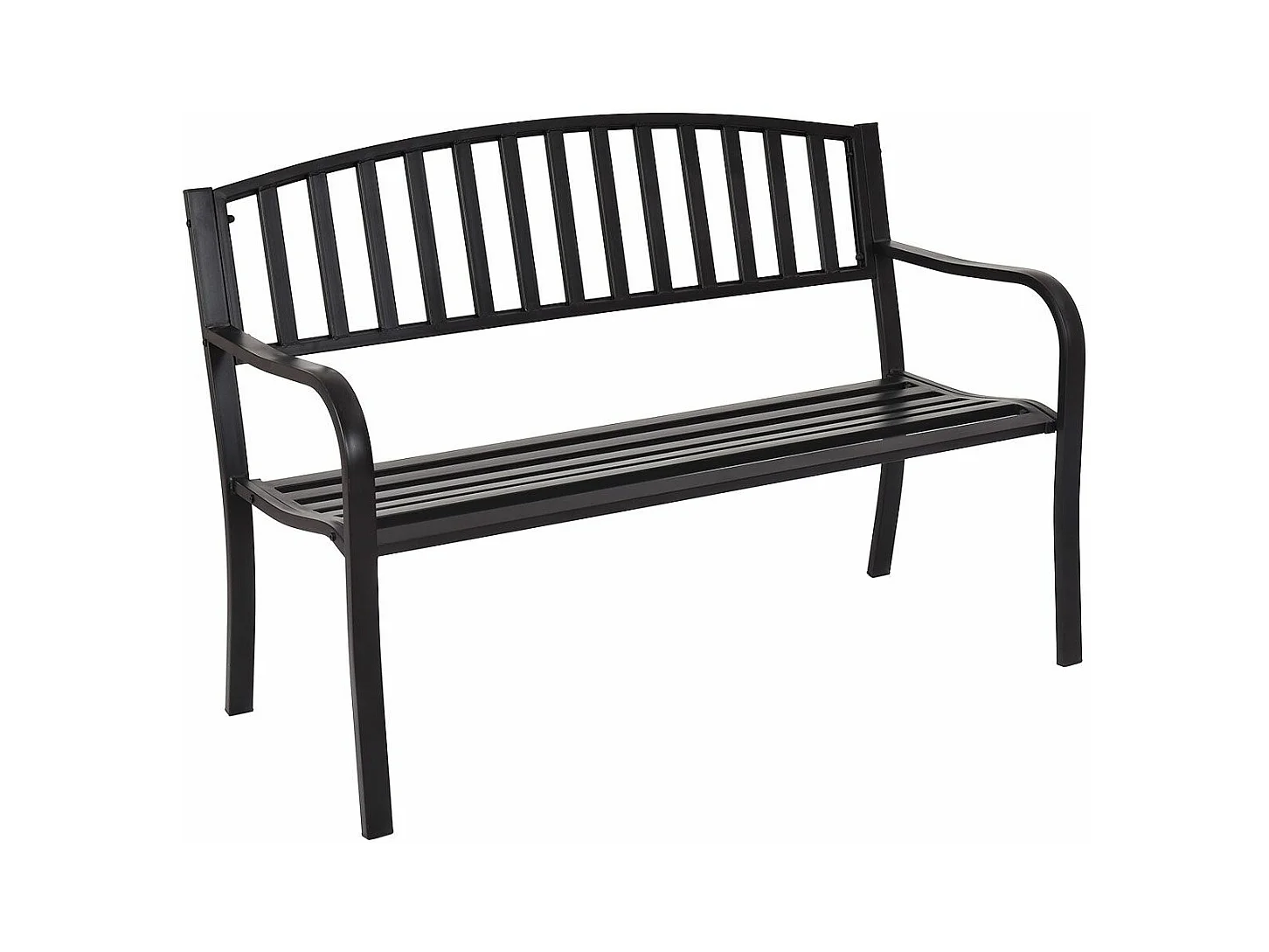 Buitentuinbank 3-persoons metalen frame, belasting 240 kg voor gazon, terras, veranda, tuin, 127 x 60 x 87 cm