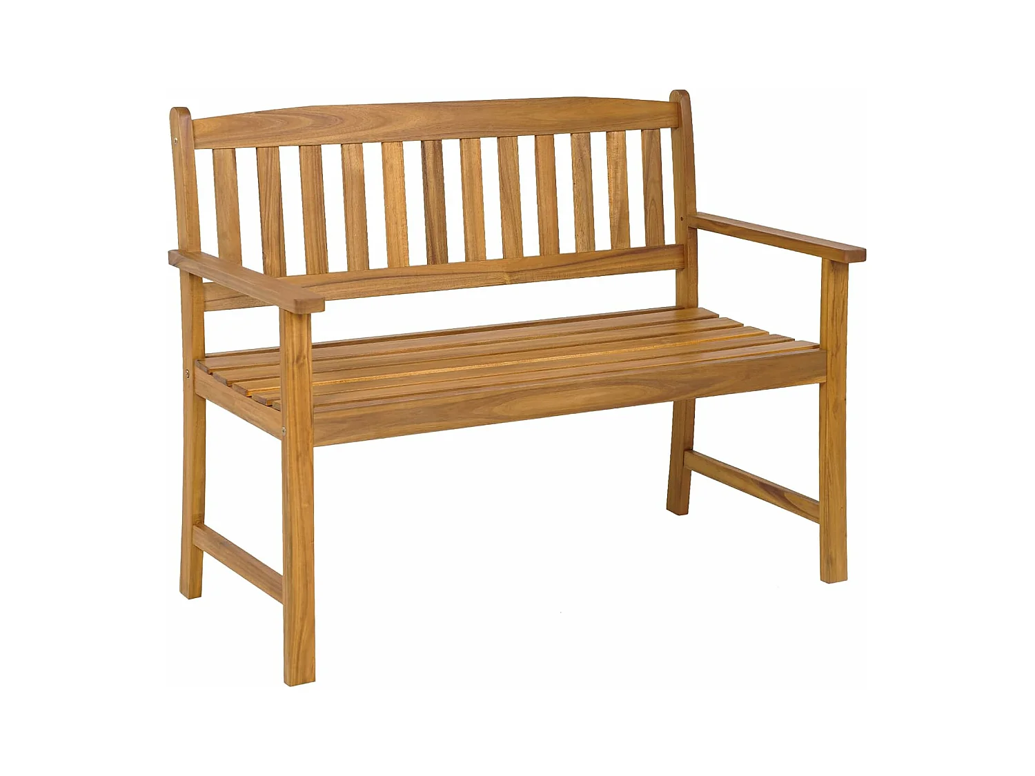 Banc de Jardin en Bois en Acacia pour 2 Personnes, Banquette de Jardin Extérieure à Lattes Charge 360KG, pour Patio Cour Balcon, 110 x 56,5 x 86 cm