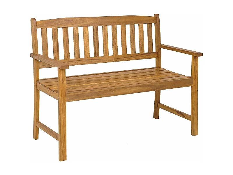 Banc de Jardin en Bois en Acacia pour 2 Personnes, Banquette de Jardin Extérieure à Lattes Charge 360KG, pour Patio Cour Balcon, 110 x 56,5 x 86 cm
